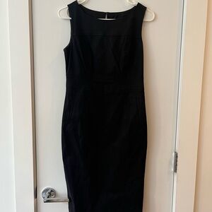 Club Monaco Black Sleeveless Sheath Midi Dress
